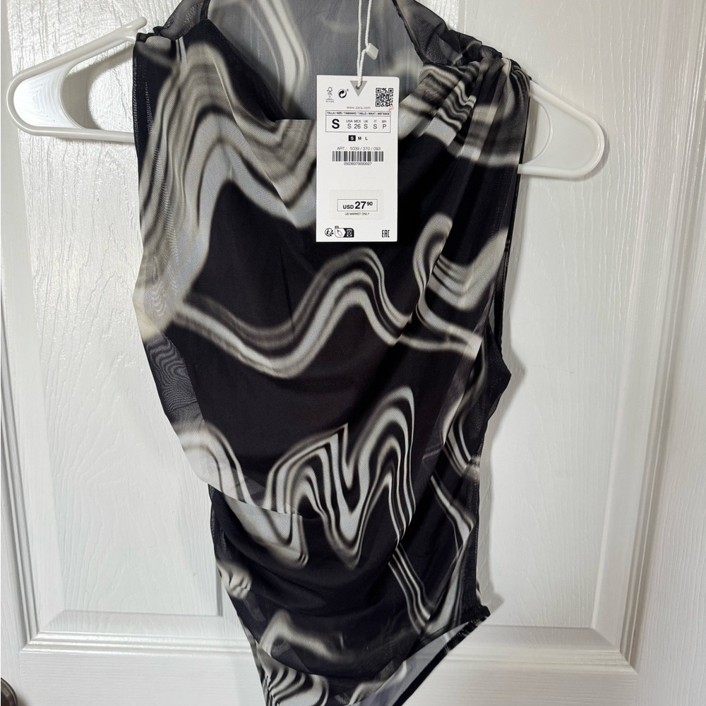 Black and White Swirl Bodysuit